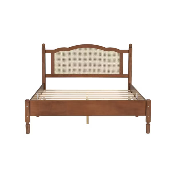 Polibi Vintage Rattan Arch Wood Platform Bed