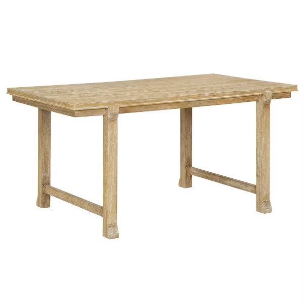 Polibi 6-Piece Dining Set with Oak Veneer Table, Natural Wood Wash & Beige
