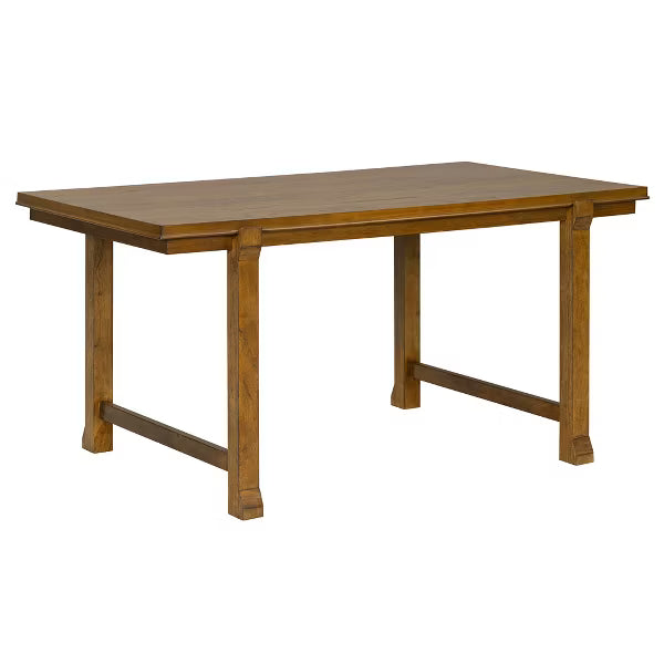 Polibi 6-Piece Dining Set with Oak Veneer Table, Walnut & Beige