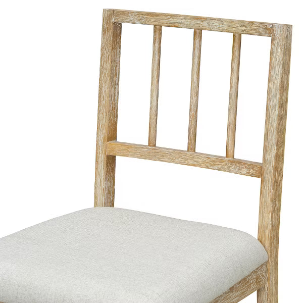 Polibi 6-Piece Dining Set with Oak Veneer Table, Natural Wood Wash & Beige