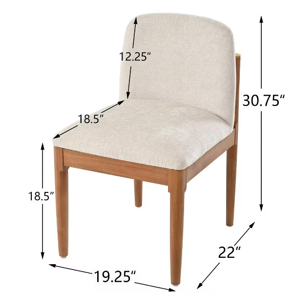 Polibi Modern Dining Chairs Set of 2, Woven Rope Backrest, Solid Wood Legs for Dining Room, Walnut
