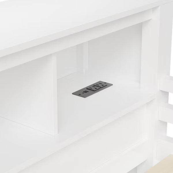 Polibi Queen Loft Bed with Built-in Wardrobe, Desk, USB Charging Headboard