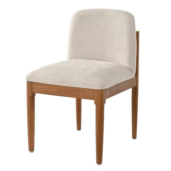 Polibi Modern Dining Chairs Set of 2, Woven Rope Backrest, Solid Wood Legs for Dining Room, Walnut